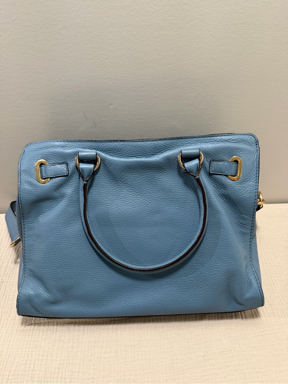 Michael Kors Blue Leather Satchel - Picture 4 of 6